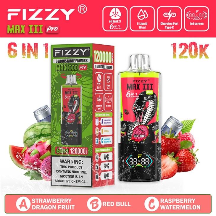 FIZZY MAX III PRO 120K PUFF (6 in 1） high quality